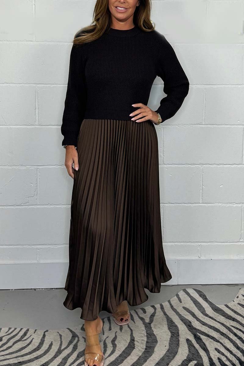 Jacoba winter dress with skirt detail, back view