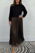 Jacoba winter dress with skirt detail, back view