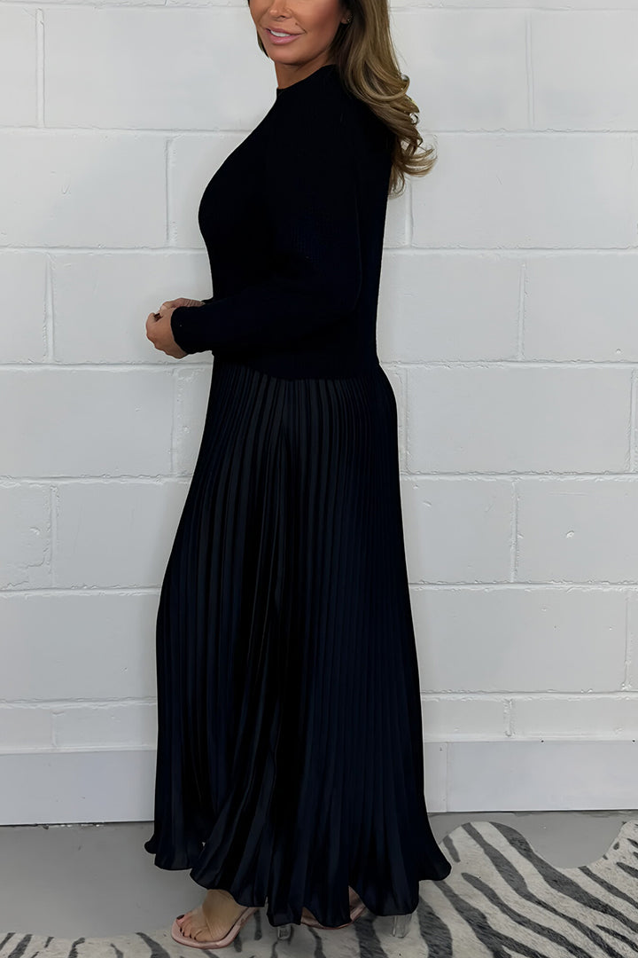 Jacoba winter dress with skirt detail, styled look