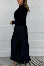 Jacoba winter dress with skirt detail, styled look