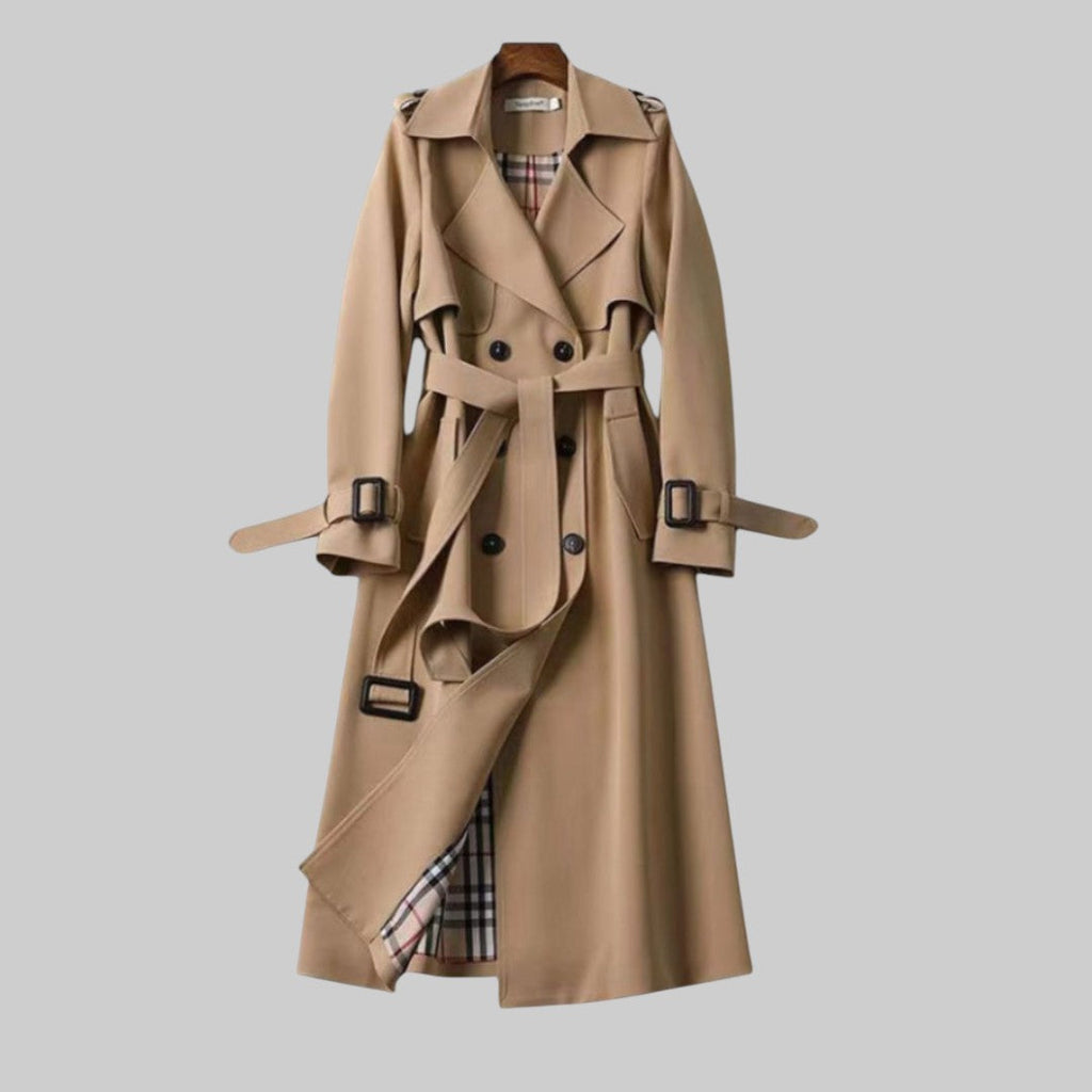 Jakarta | Belted Double-Breasted Trench Coat – front view