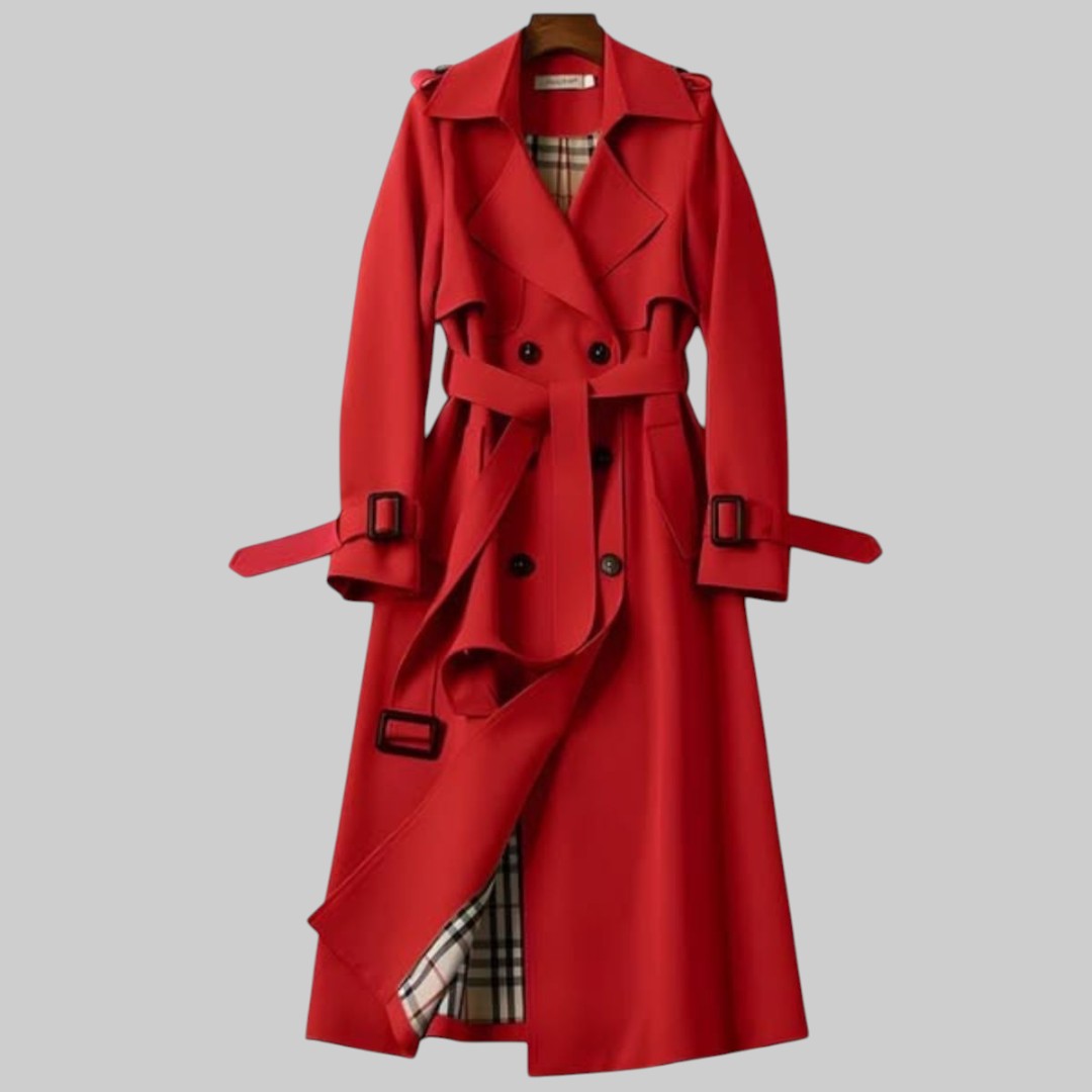 Jakarta | Belted Double-Breasted Trench Coat – front view
