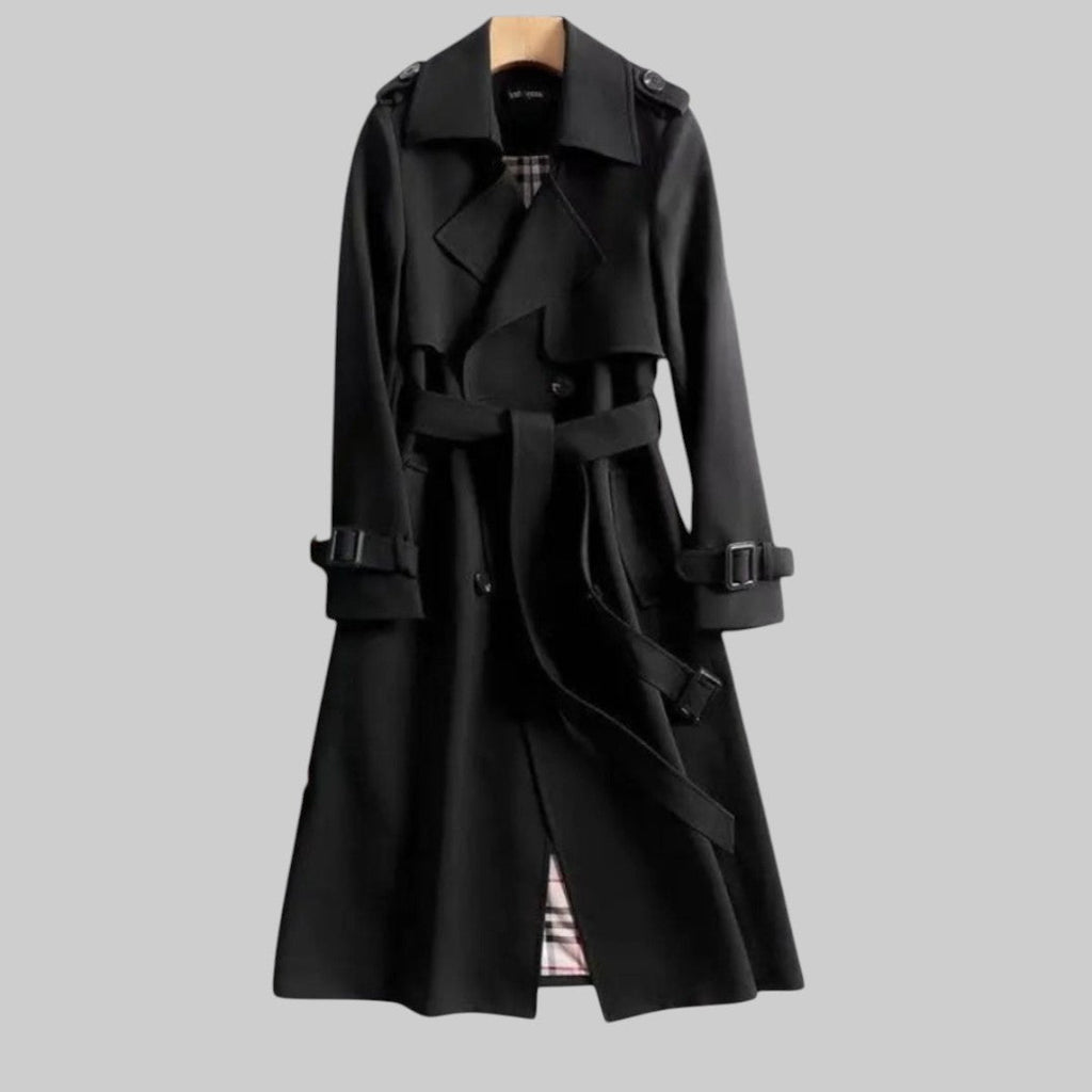Jakarta | Belted Double-Breasted Trench Coat – front view