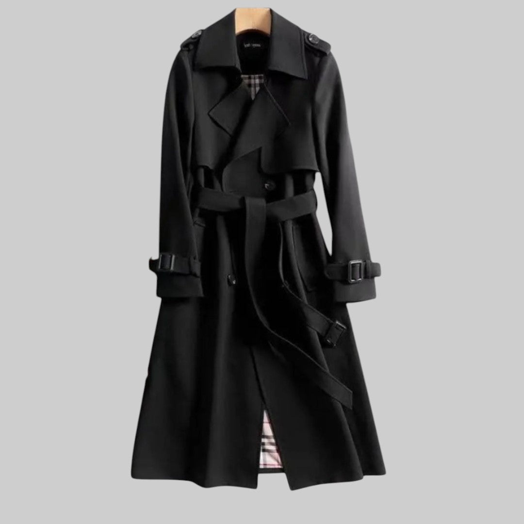 Jakarta | Belted Double-Breasted Trench Coat – front view