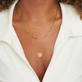 Janie coin layered necklace, front view
