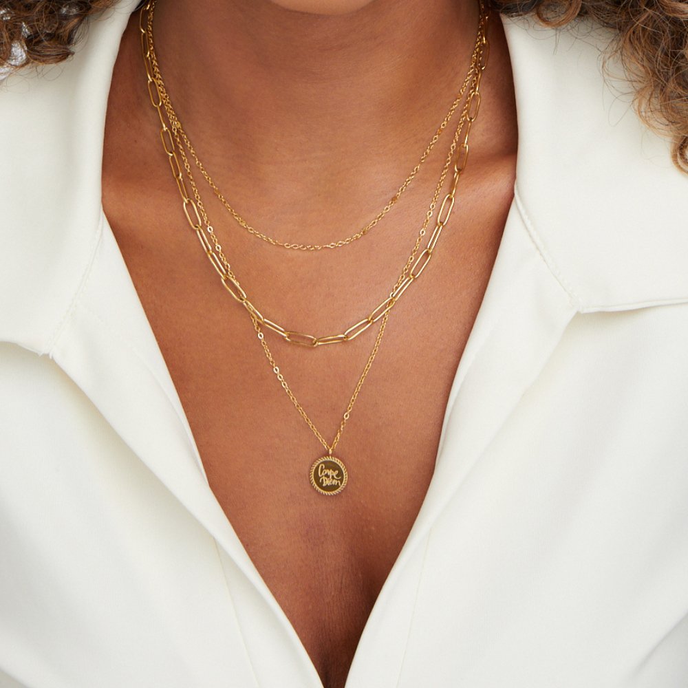 Janie necklace styled on model