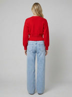 Jara Red Knit Cardigan – back view