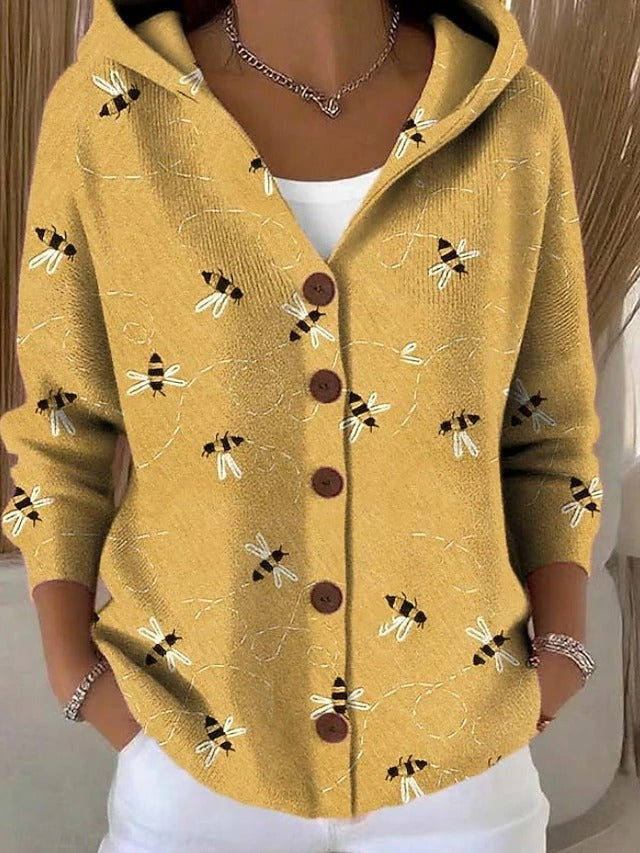 Jenna Button Hooded Sweater – back view