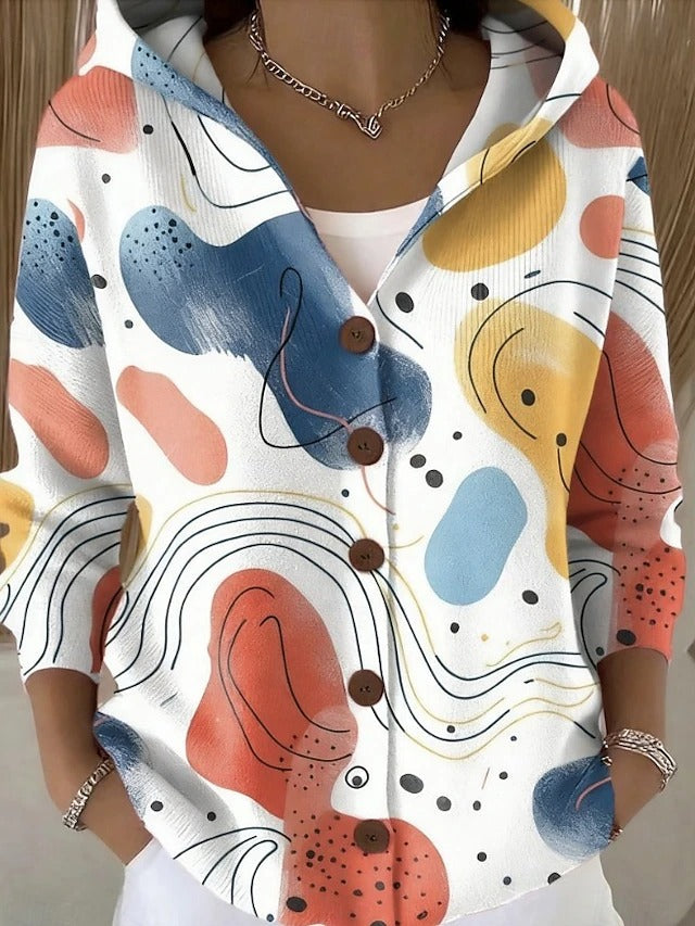 Jenna Button Hooded Sweater – detail view