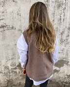 Jenny V-Neck Knit Sweater Vest by Vera Noir – side view