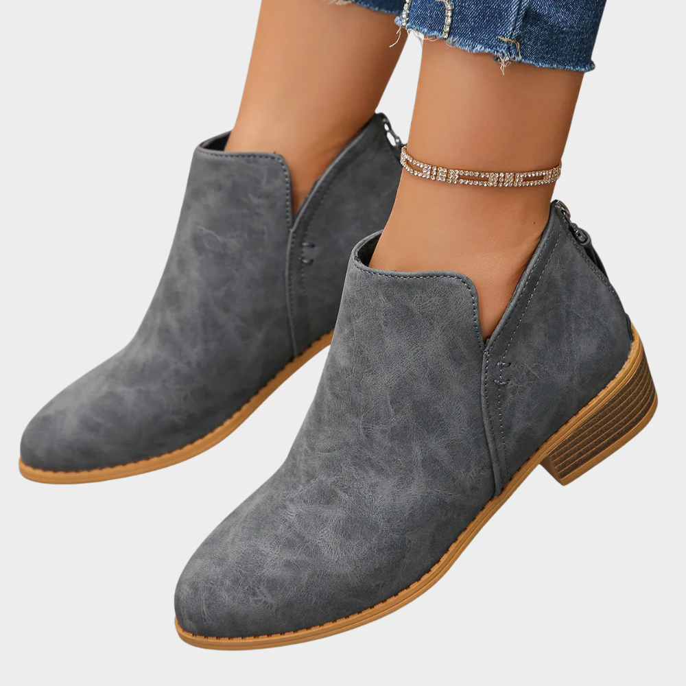 Joanne Low Heel Ankle Boots – close-up