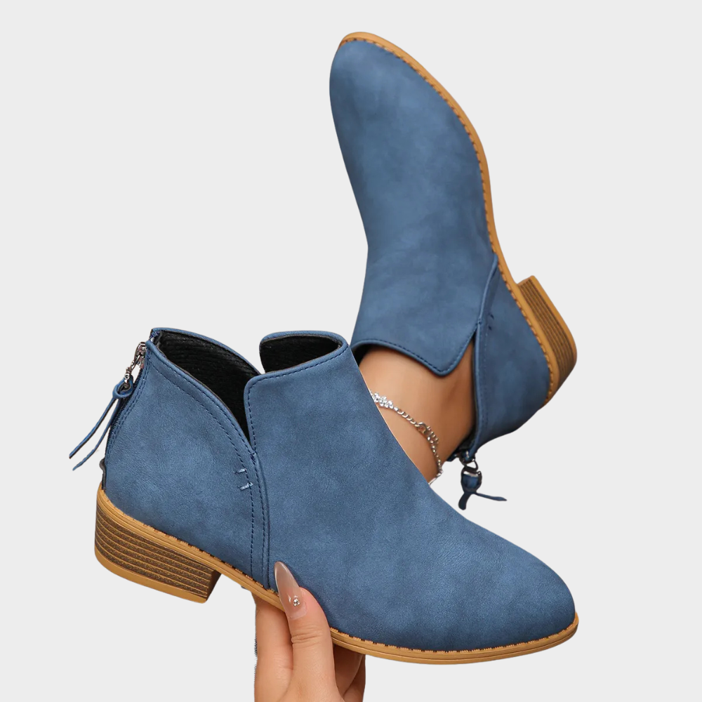 Joanne Low Heel Ankle Boots – styled view