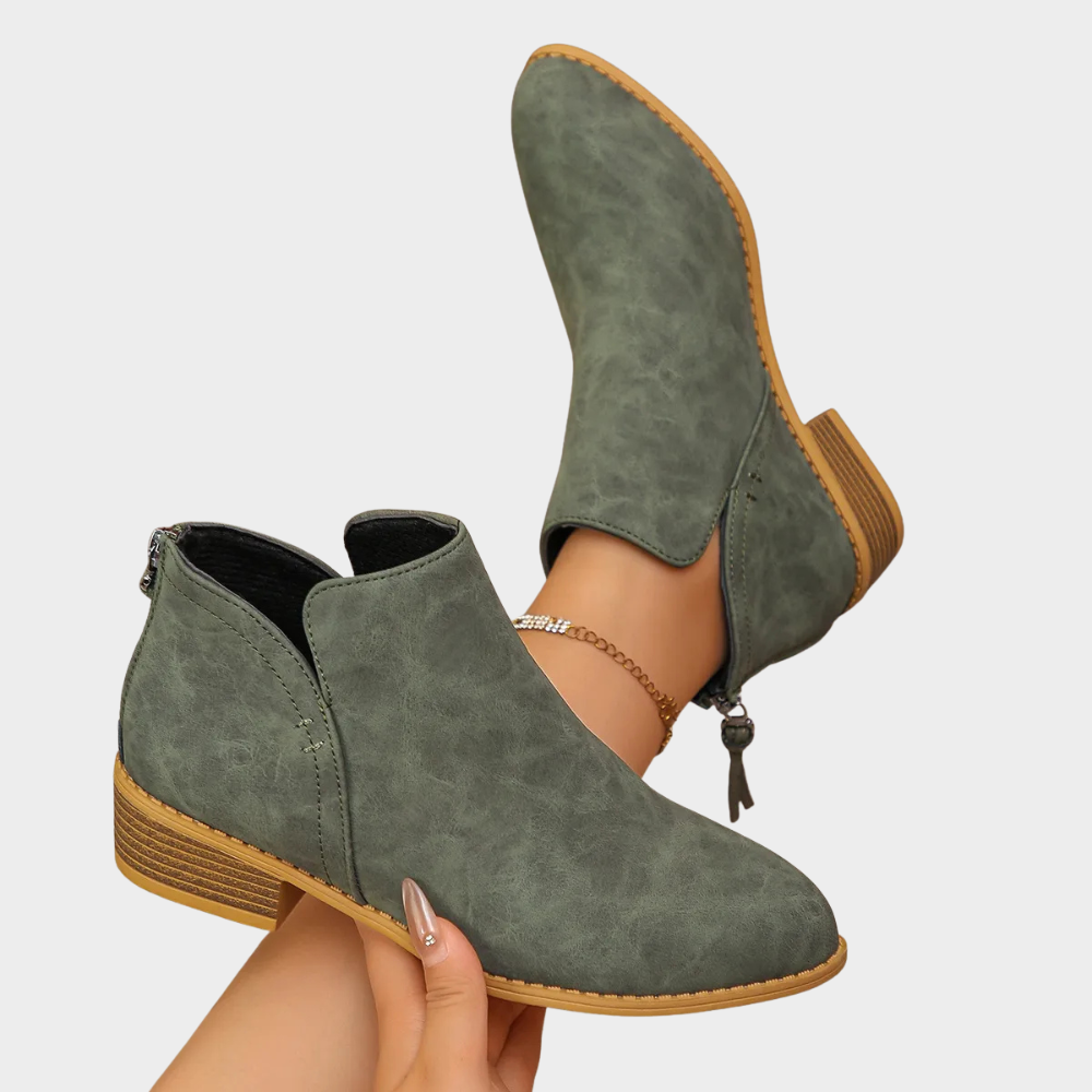 Joanne Low Heel Ankle Boots – close-up