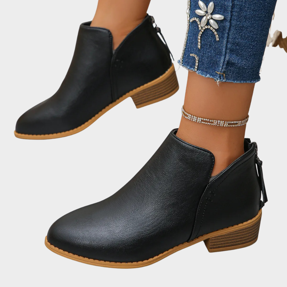 Joanne Low Heel Ankle Boots – front view