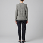 Jorunn | Cashmere-Blend Diamond Knit Sweater – back view