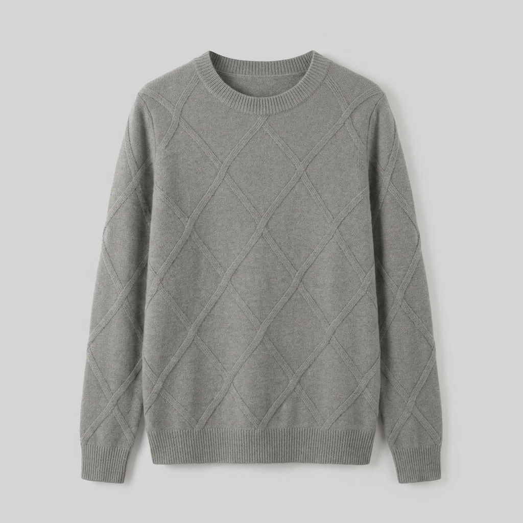 Jorunn | Cashmere-Blend Diamond Knit Sweater – product view
