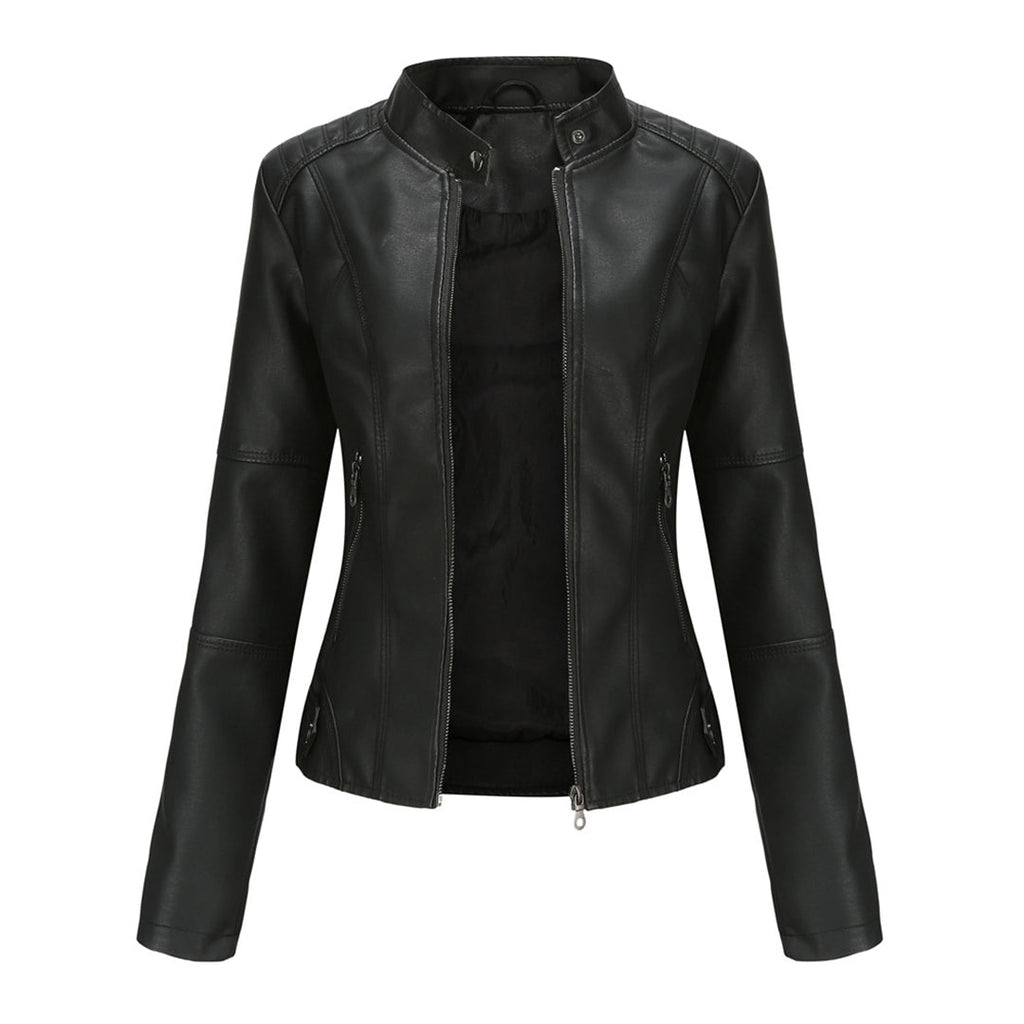 Josette | Stand-Collar Utility Jacket with Zip Pockets – front view