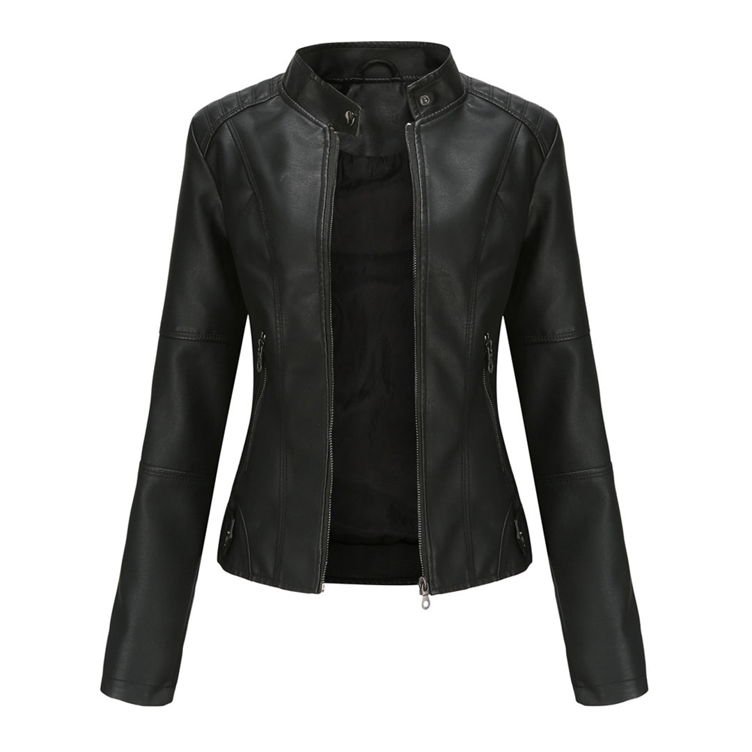 Josette | Stand-Collar Utility Jacket with Zip Pockets – front view