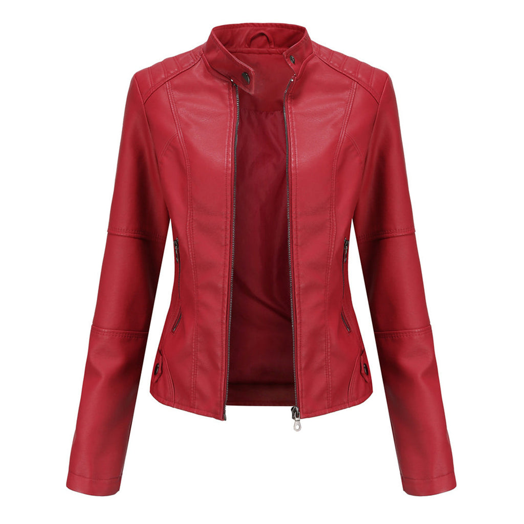 Josette | Stand-Collar Utility Jacket with Zip Pockets – front view