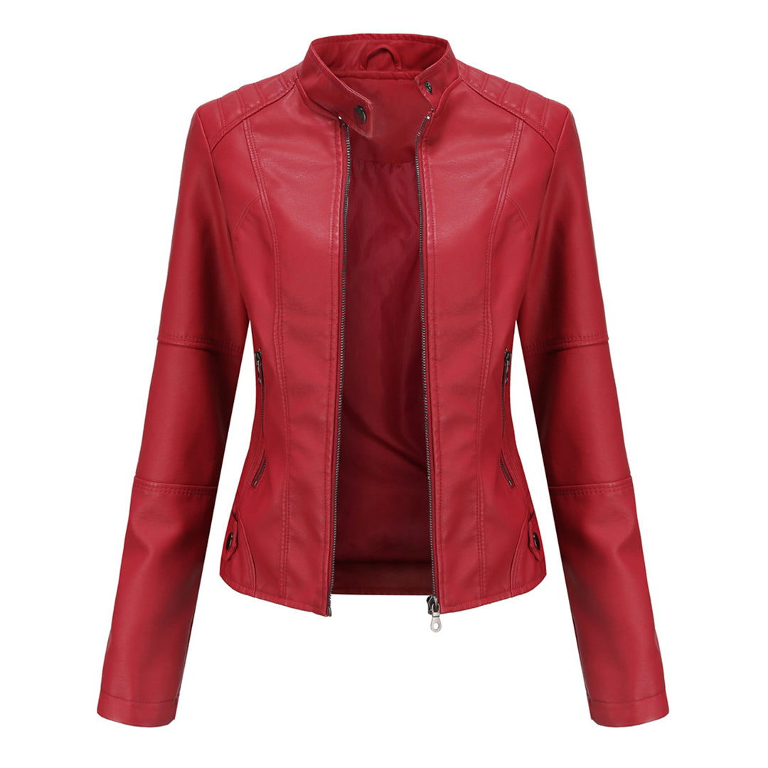 Josette | Stand-Collar Utility Jacket with Zip Pockets – front view