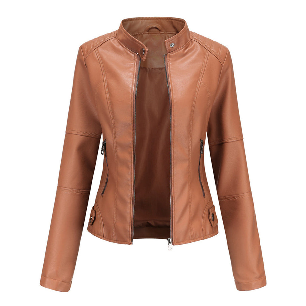 Josette | Stand-Collar Utility Jacket with Zip Pockets – front view