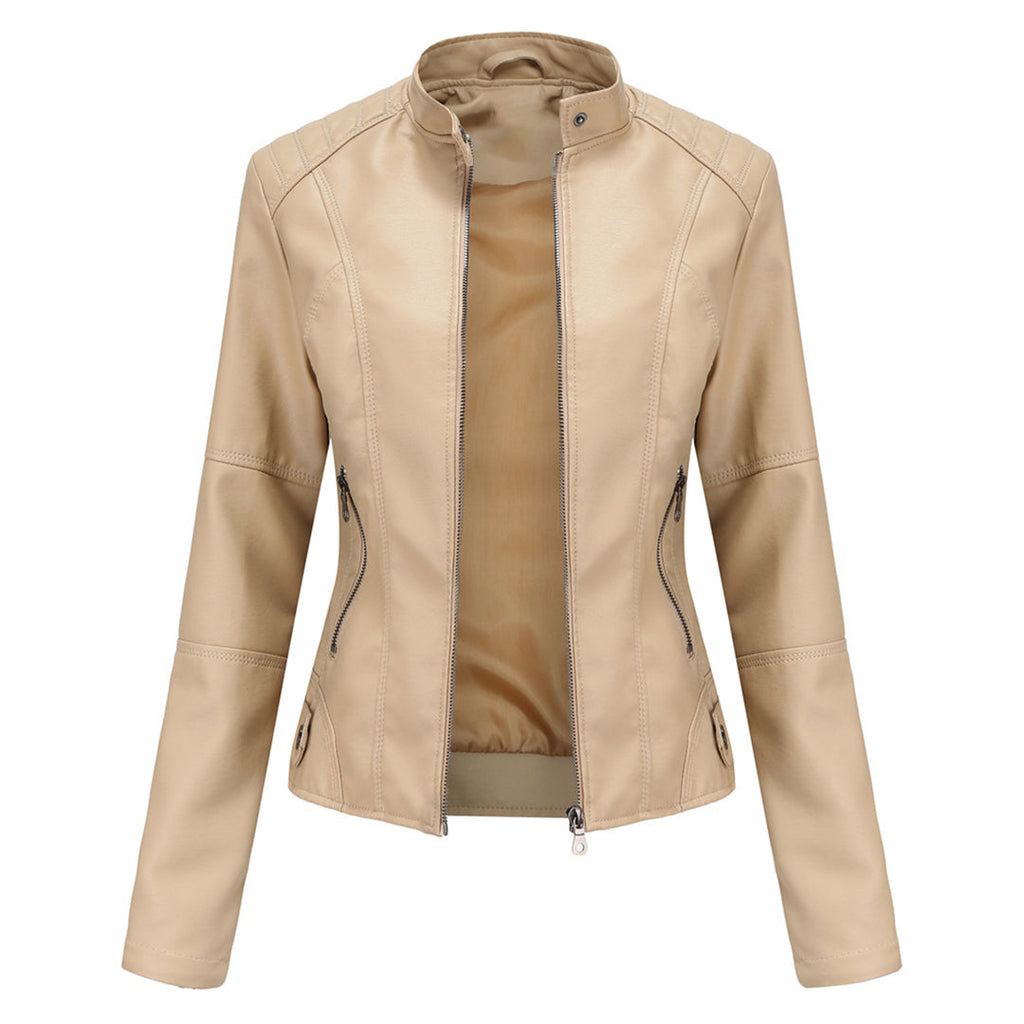 Josette | Stand-Collar Utility Jacket with Zip Pockets – front view