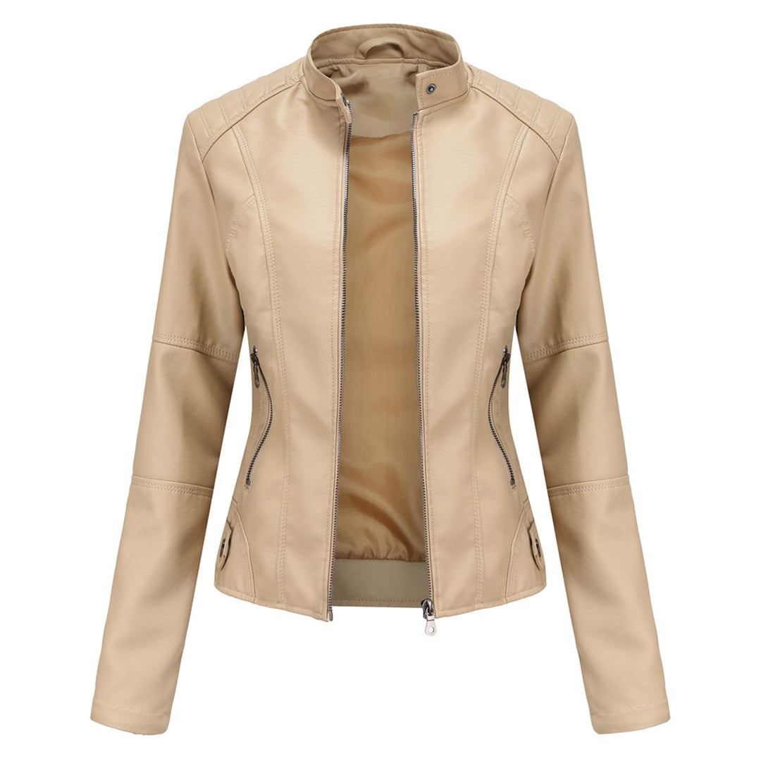 Josette | Stand-Collar Utility Jacket with Zip Pockets – front view