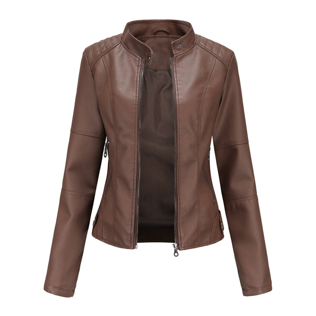 Josette | Stand-Collar Utility Jacket with Zip Pockets – front view