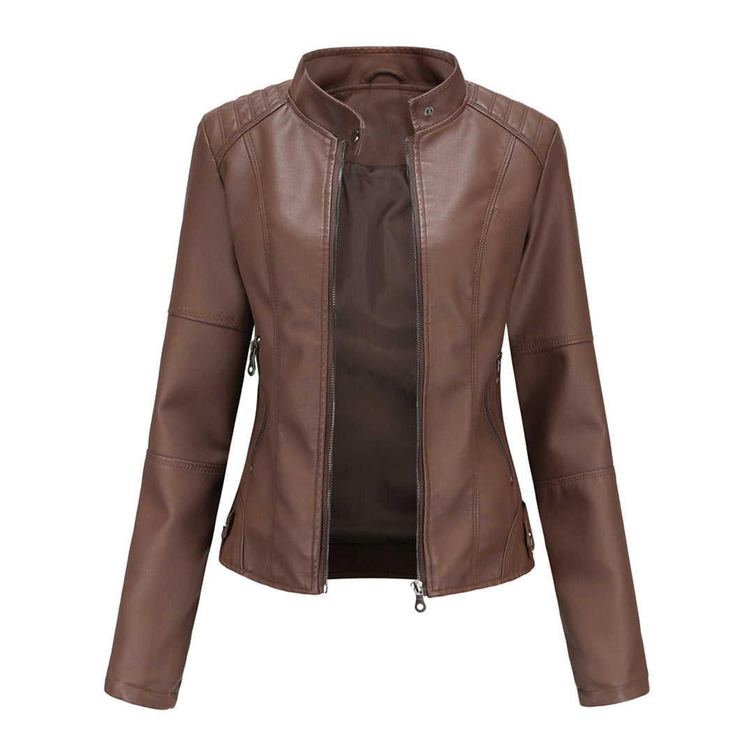 Josette | Stand-Collar Utility Jacket with Zip Pockets – front view