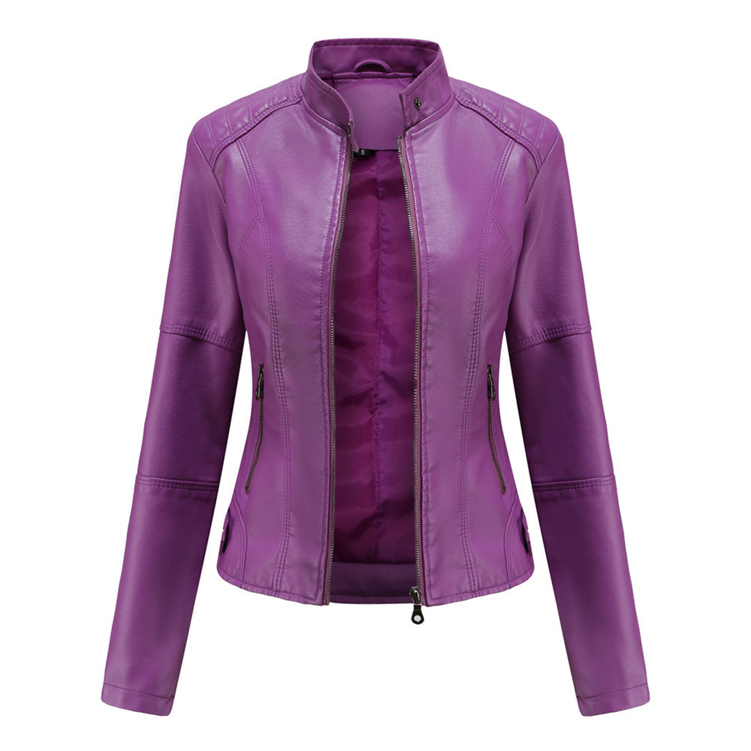 Josette | Stand-Collar Utility Jacket with Zip Pockets – front view