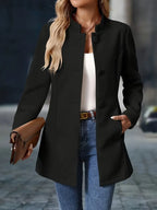 Julessa | Elegant Stand-Collar Button Coat – front view