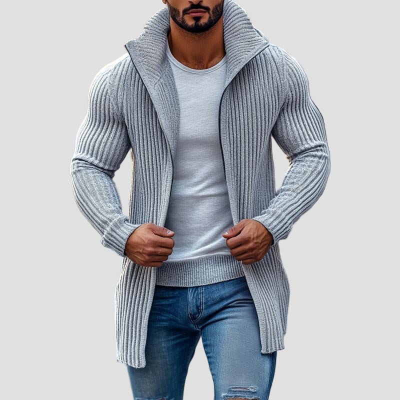 Julian Striped Knit Cardigan – front view