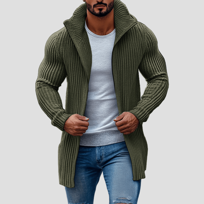 Julian Striped Knit Cardigan – side view