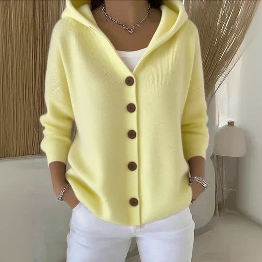 Junia Elegant Trendy Cardigan styled over a dress