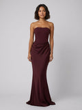 Kailani | Strapless Corset Lace-Up Maxi Dress by Vera Noir – front view