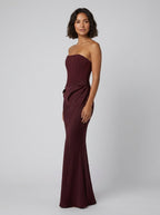 Kailani | Strapless Corset Lace-Up Maxi Dress by Vera Noir – side view