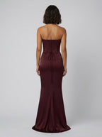 Kailani | Strapless Corset Lace-Up Maxi Dress by Vera Noir – back view