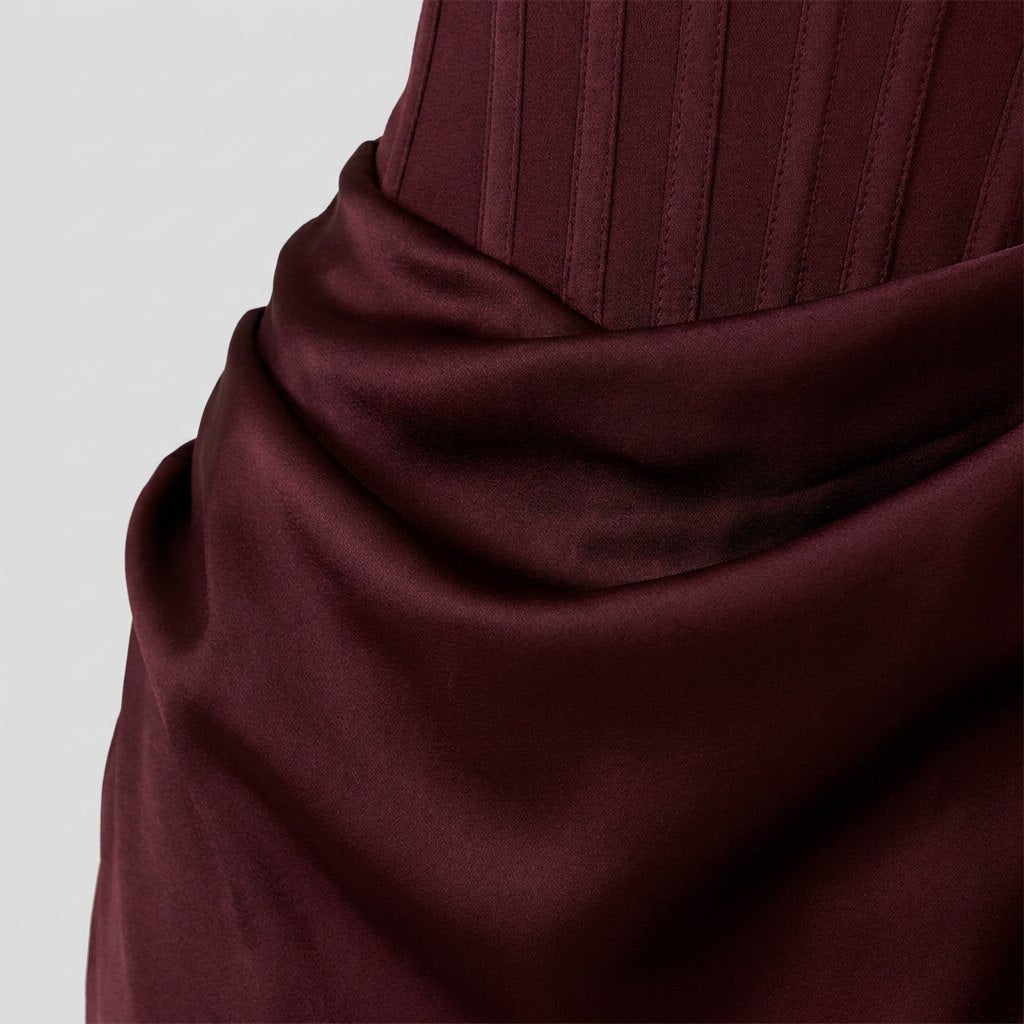 Kailani | Strapless Corset Lace-Up Maxi Dress by Vera Noir – detail view
