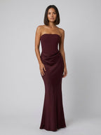 Kailani | Strapless Corset Lace-Up Maxi Dress by Vera Noir – front view