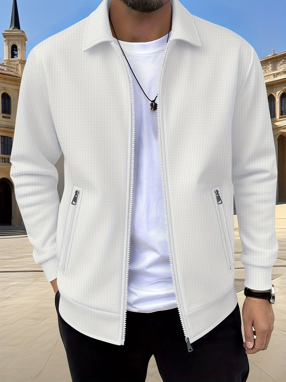 Kamron | Textured Zip Jacket – front view