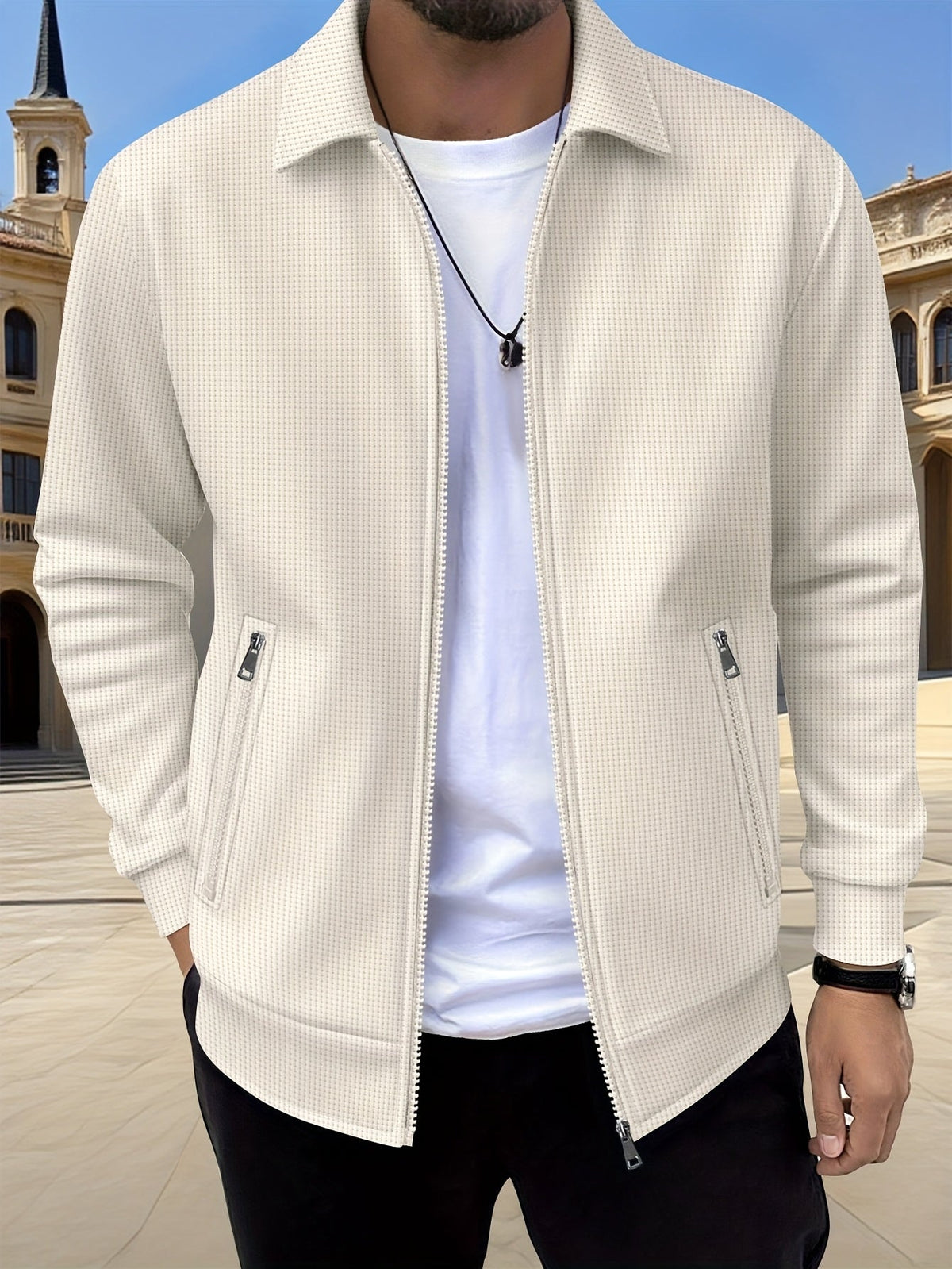 Kamron | Textured Zip Jacket – front view