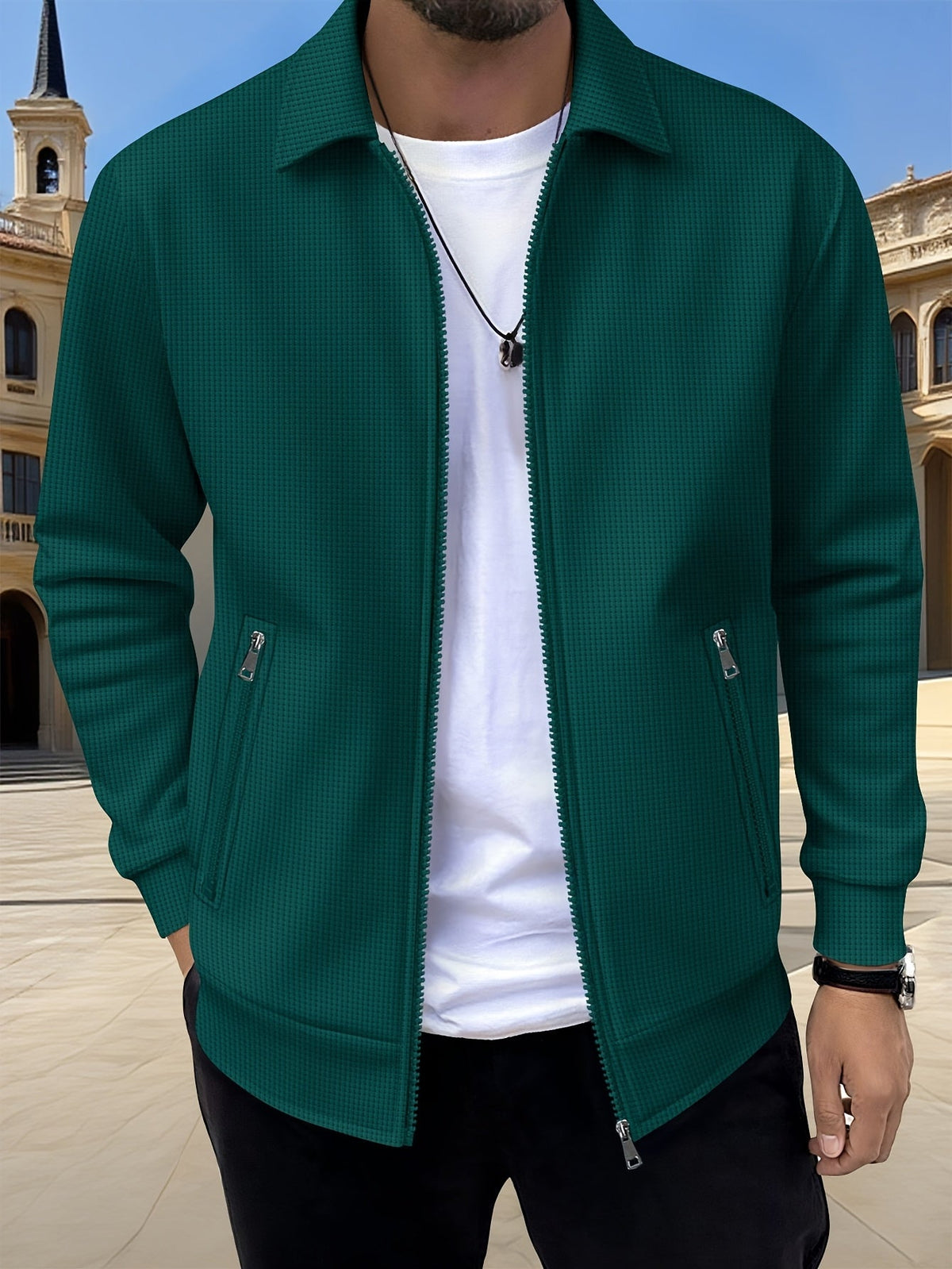 Kamron | Textured Zip Jacket – front view