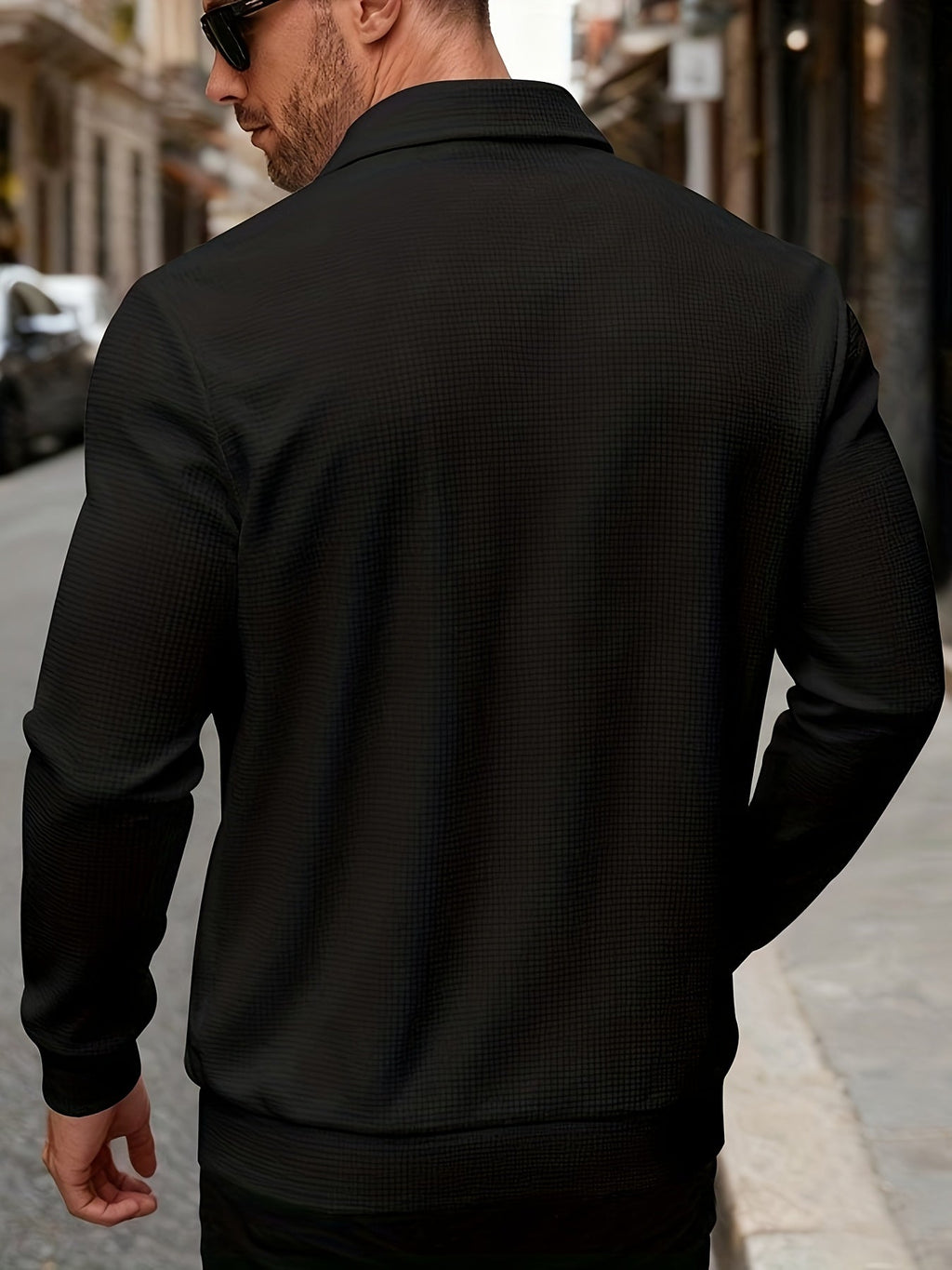 Kamron | Textured Zip Jacket – back view