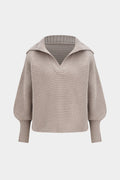 Katja Ribbed Knit Sailor-Collar Sweater by Vera Noir – front view