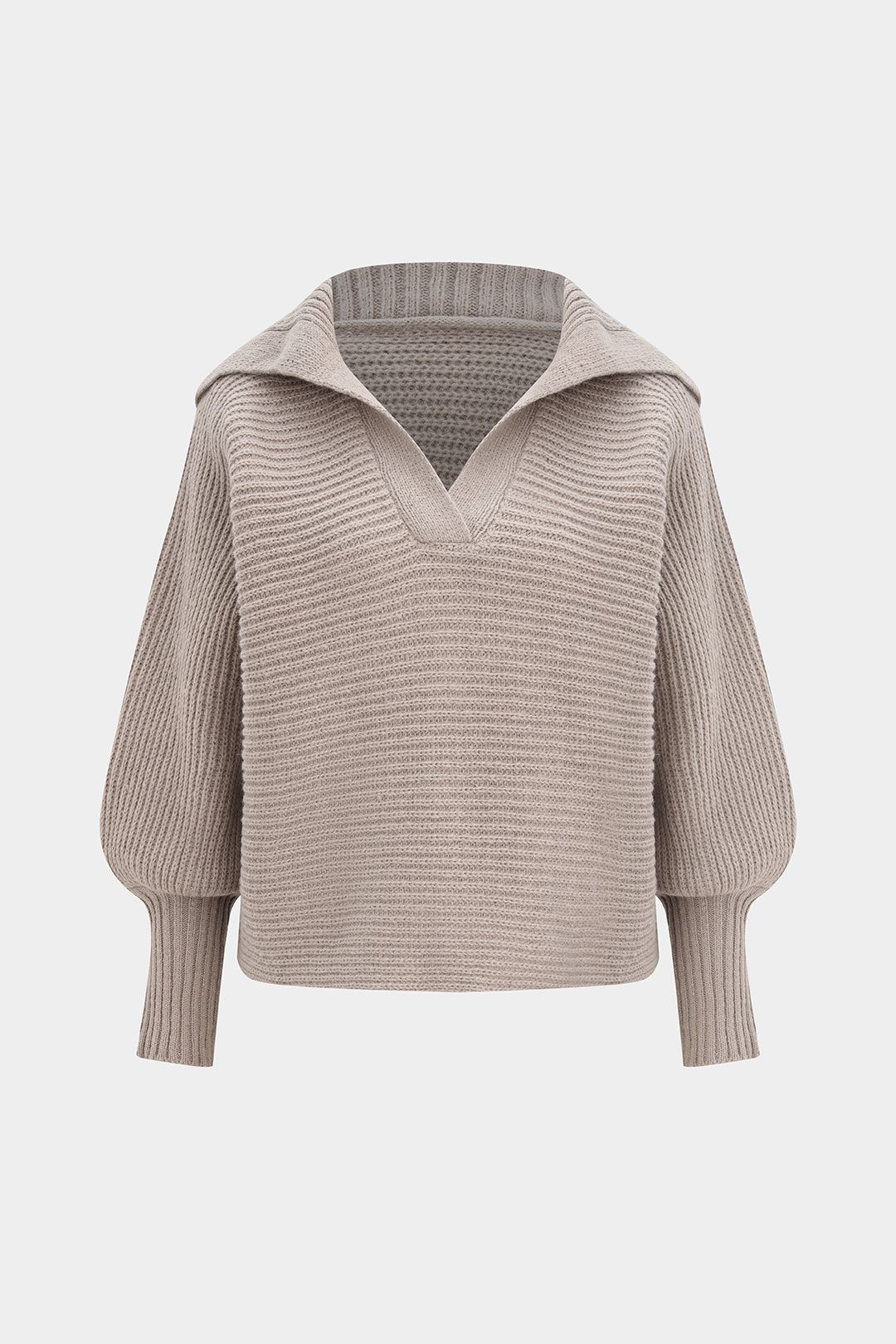 Katja Ribbed Knit Sailor-Collar Sweater by Vera Noir – front view