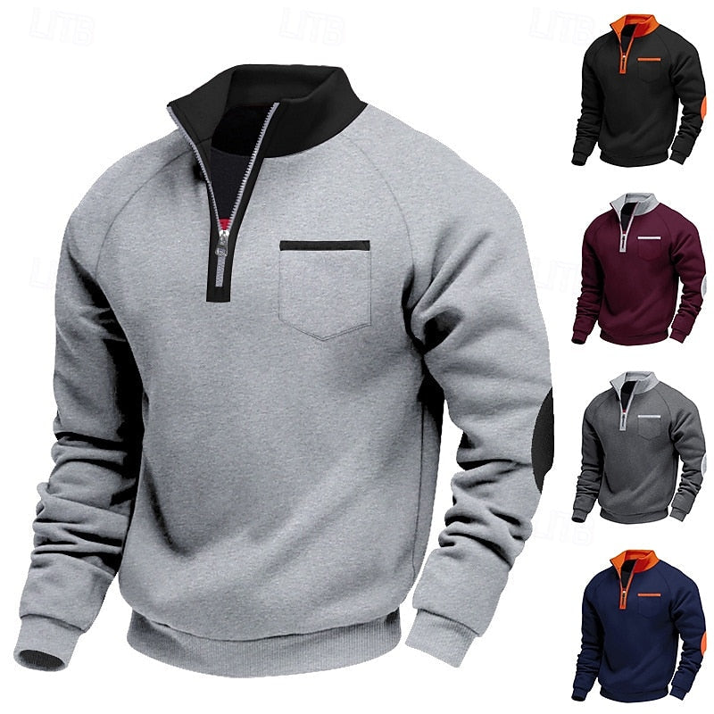 Keith | Quarter-Zip Colour-Block Pullover – front view