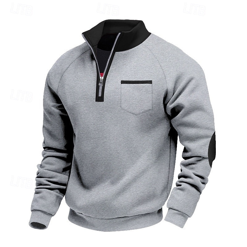 Keith | Quarter-Zip Colour-Block Pullover – front view