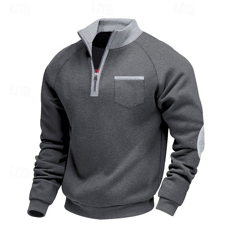 Keith | Quarter-Zip Colour-Block Pullover – front view