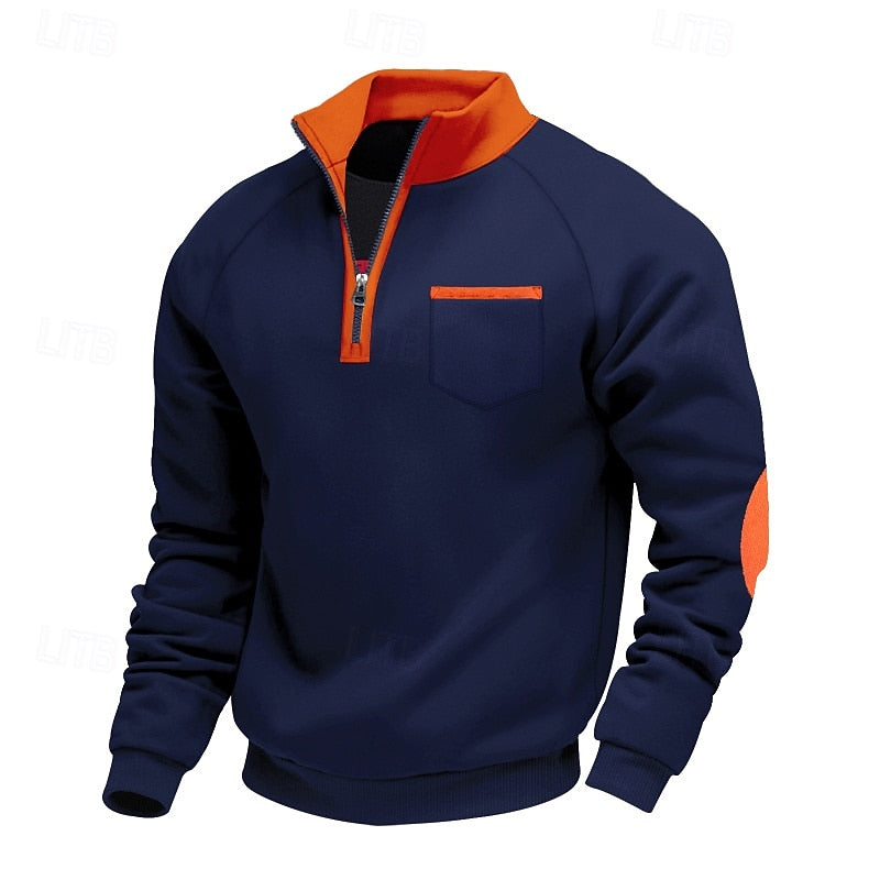 Keith | Quarter-Zip Colour-Block Pullover – front view