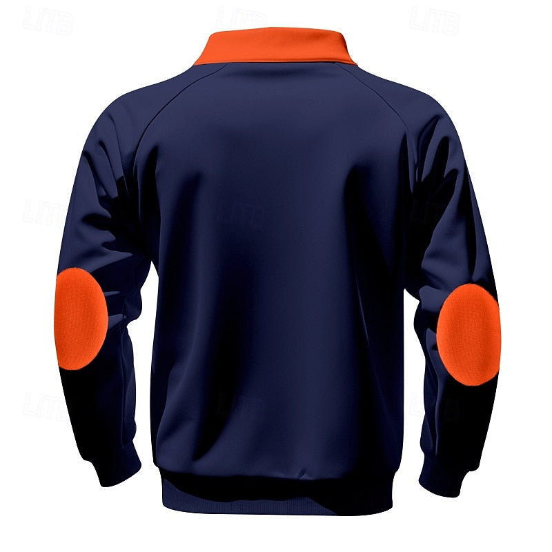 Keith | Quarter-Zip Colour-Block Pullover – back view